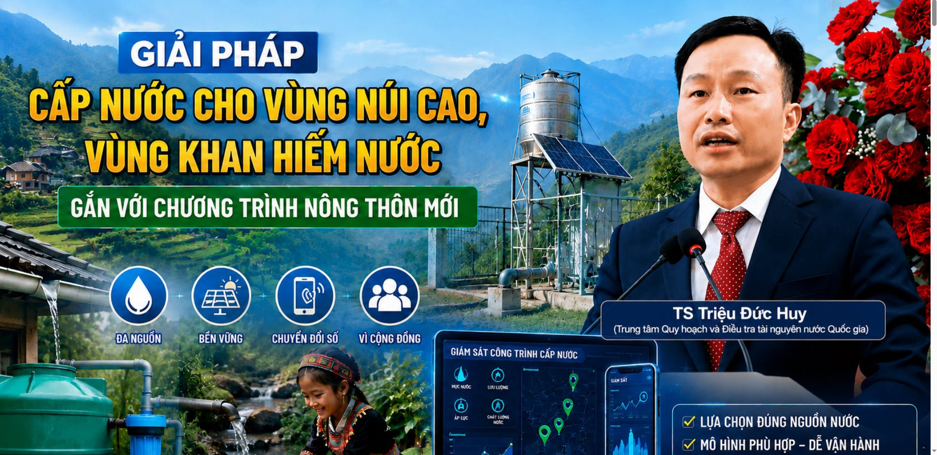 Giải pháp cấp nước cho vùng cao, vùng khan hiếm nước gắn với chương trình nông thôn mới